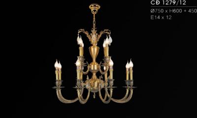 Đèn Chùm Đồng Nến 12 Tay HFCĐ-1279/12 Sang Trọng, Đẳng Cấp