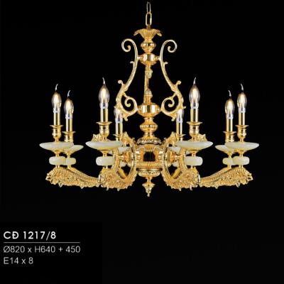 Đèn Chùm Trang Trí 8 Tay Chóa Thủy Tinh Siêu Hiện Đại HFCĐ-1217/8