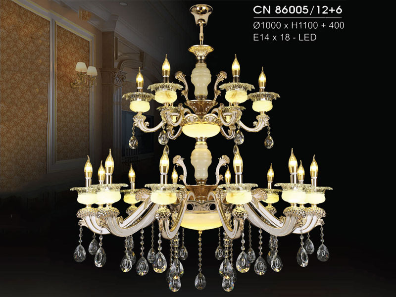 Đèn Chùm Trang Trí Phòng Khách HFCN-86005/12+6 Sang Trọng