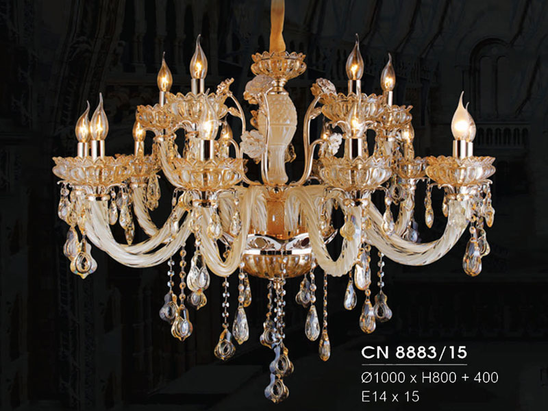Đèn Chùm Trang Trí Phòng Khách HFCN-8883/15 Sang Trọng