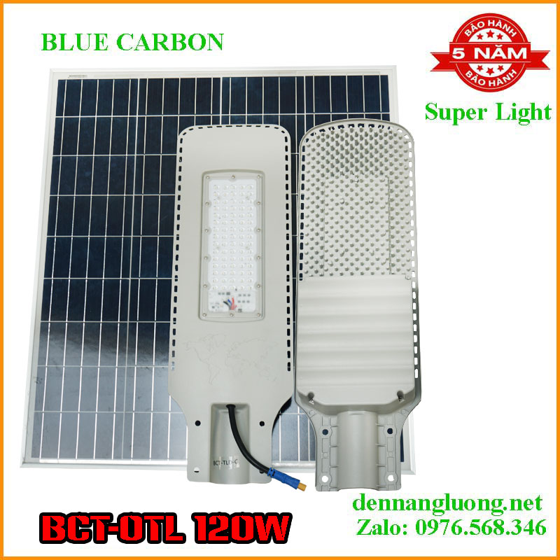 Đèn Đường Năng Lượng Mặt Trời Blue Carbon BCT-OTL 120W Bảo Hành 5 Năm