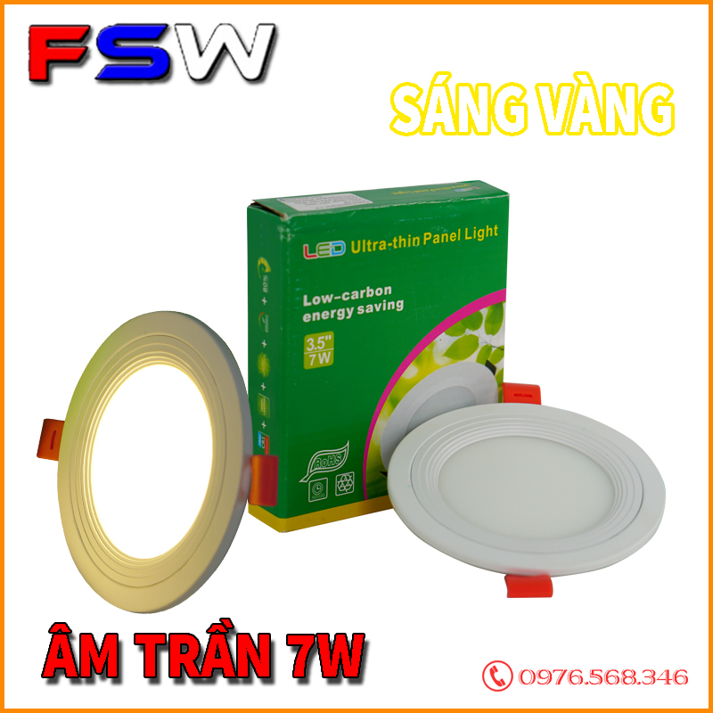 Đèn led âm trần 7w| ánh sáng vàng
