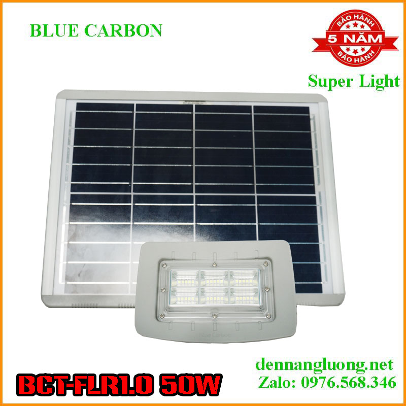 Đèn Năng Lượng Mặt Trời Blue Carbon BCT-FLR1.0 50W Bảo Hành 5 Năm