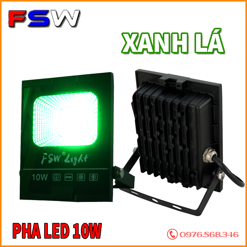 Đèn pha led FSW 10W| ánh sáng xanh lá