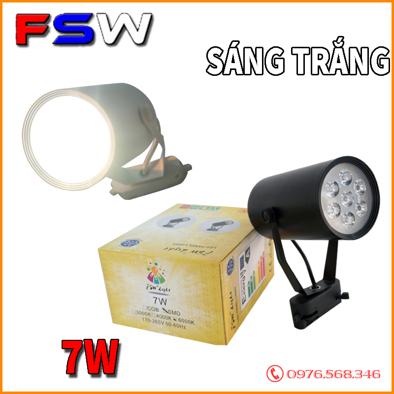 Đèn rọi ray FSW 7W ánh sáng vàng| cao cấp
