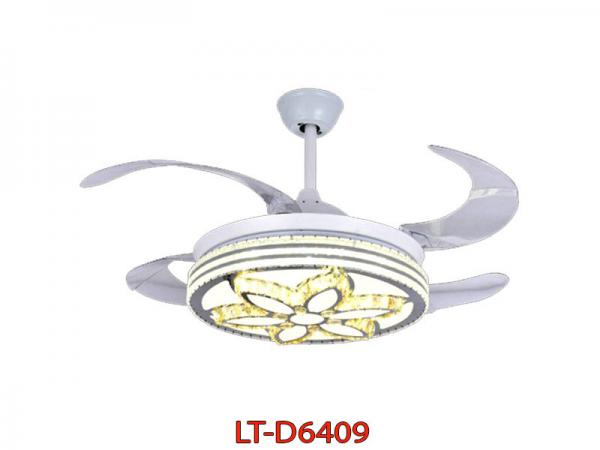 Quạt Trần Trang Trí Có Đèn 3 Chế Độ LT-D6409 Cánh Xếp Hiện Đại
