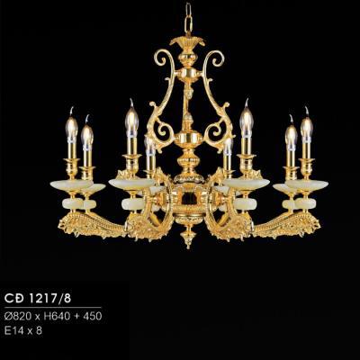 Đèn Chùm Trang Trí 8 Tay Chóa Thủy Tinh Siêu Hiện Đại HFCĐ-1217/8