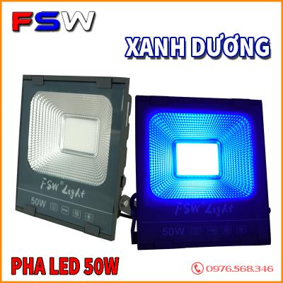 Đèn pha led FSW 50W ánh sáng xanh dương