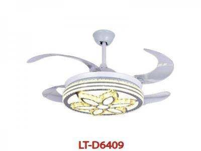 Quạt Trần Trang Trí Có Đèn 3 Chế Độ LT-D6409 Cánh Xếp Hiện Đại