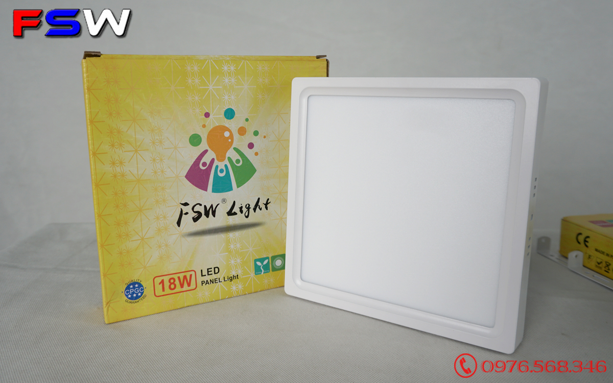 Đèn ốp trần FSW 18W vuông| 2 chế độ