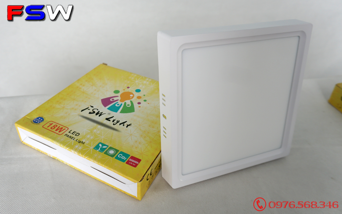 Đèn ốp trần FSW 18W vuông| 2 chế độ