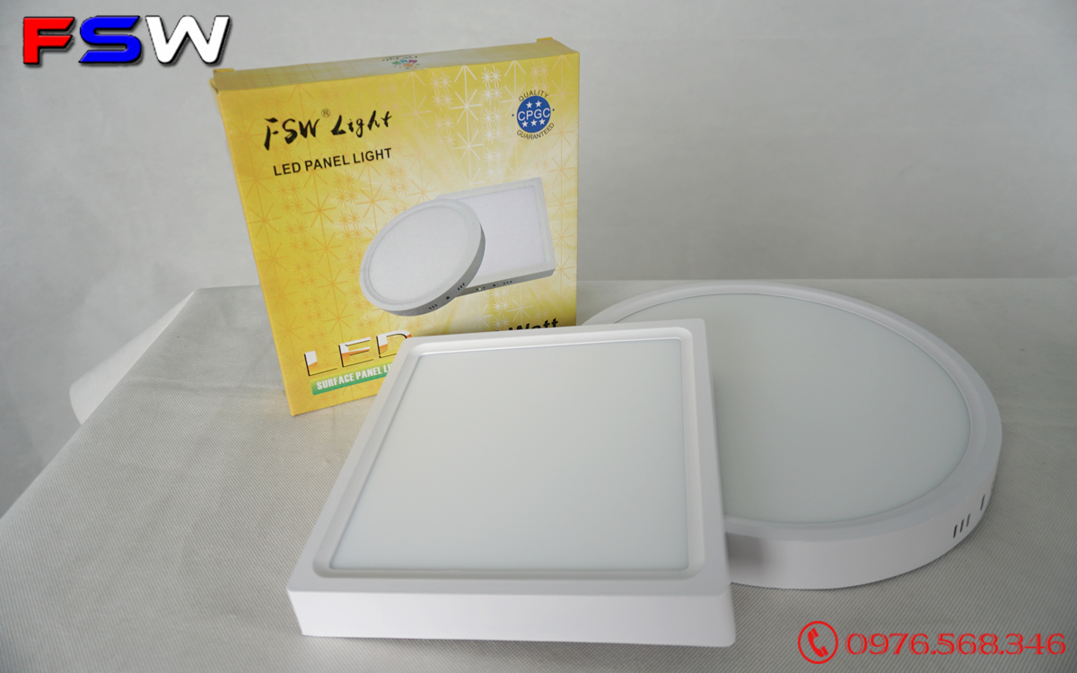 Đèn ốp trần FSW 18W vuông| 2 chế độ