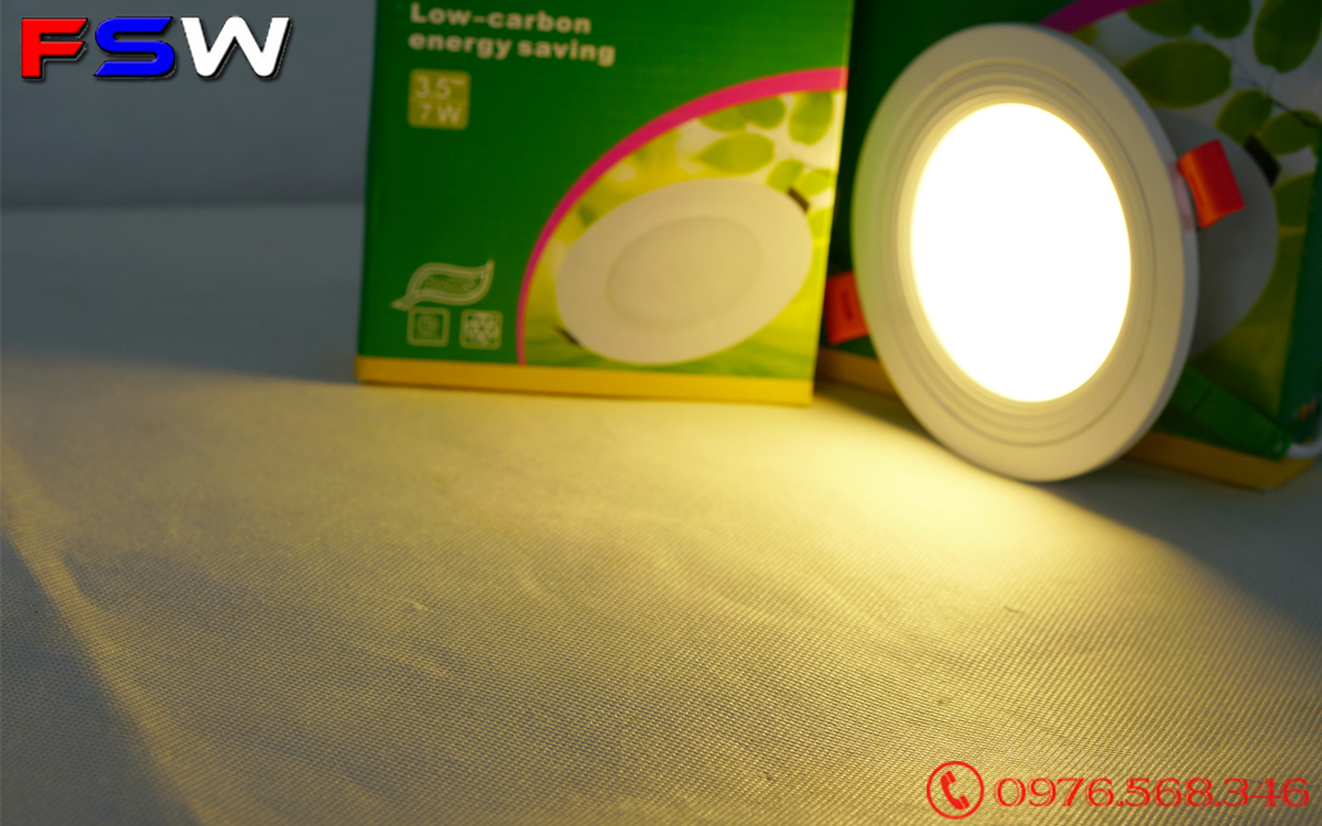 Đèn led âm trần 7w| ánh sáng vàng