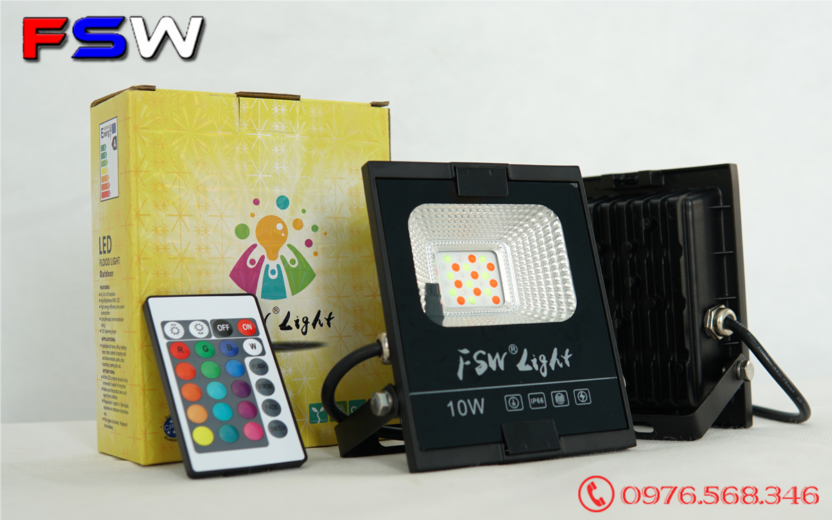 Đèn pha FSW 10W nhiều màu| đèn led trang trí