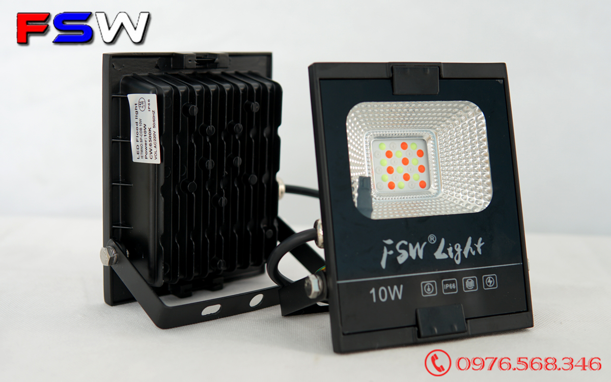 Đèn pha FSW 10W nhiều màu| đèn led trang trí