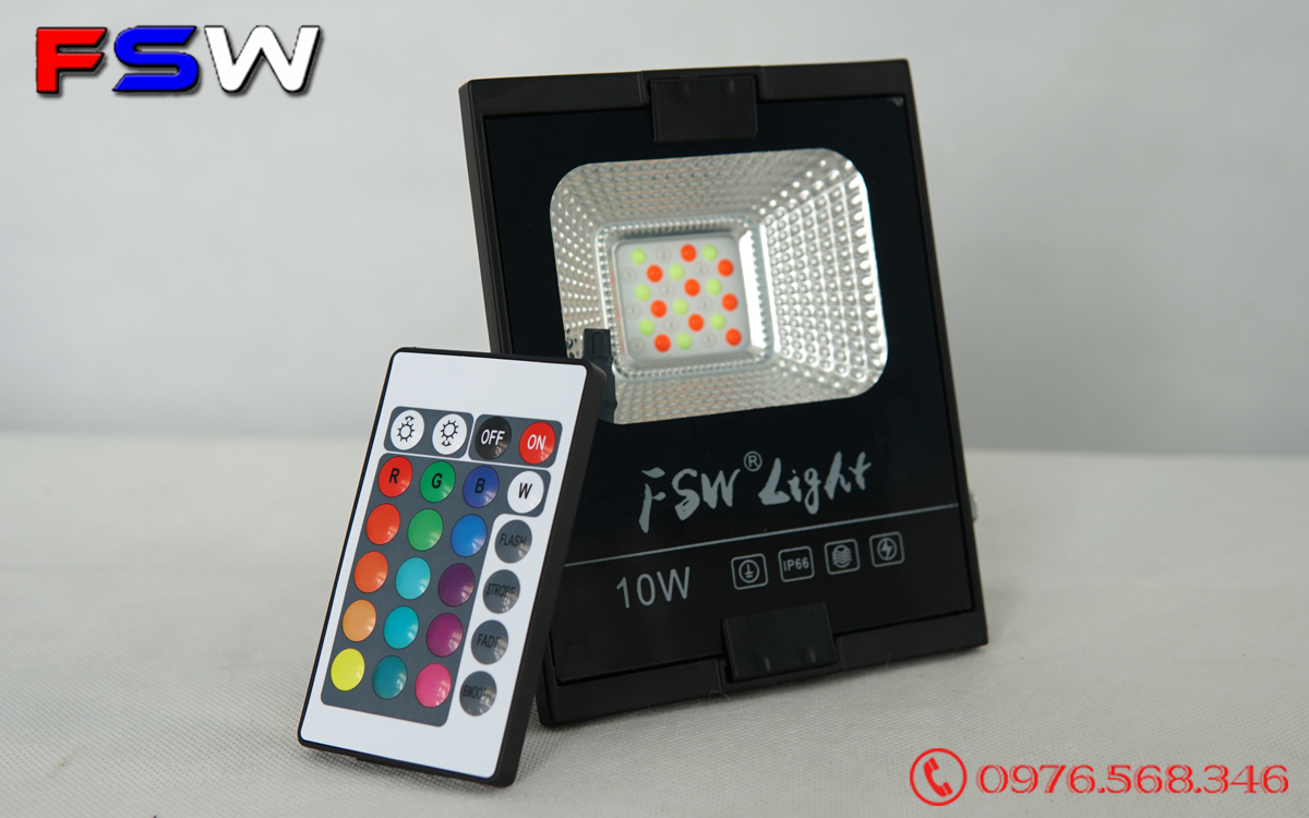 Đèn pha FSW 10W nhiều màu| đèn led trang trí