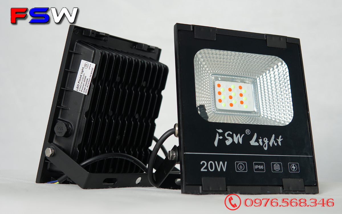 Đèn pha led FSW 20W| đèn trang trí nhiều màu