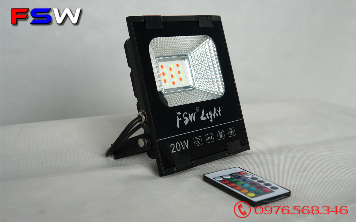 Đèn pha led FSW 20W| đèn trang trí nhiều màu