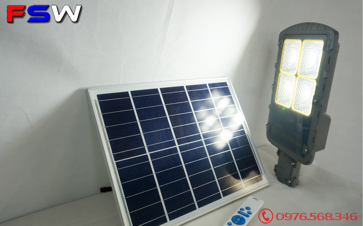 Đèn đường FSW 100W siêu sáng| năng lượng mặt trời