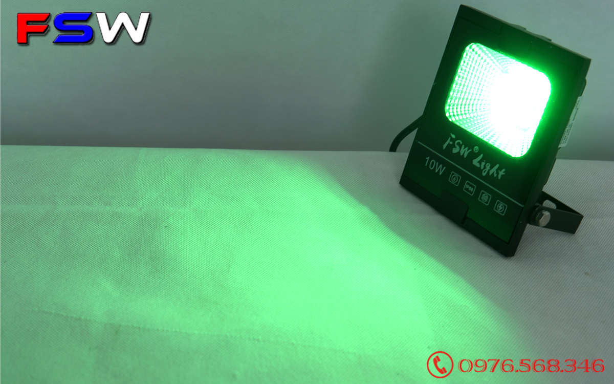 Đèn pha led FSW 10W| ánh sáng xanh lá