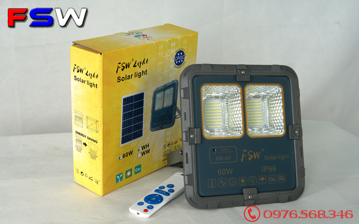 Đèn pha năng lượng mặt trời  FSW 60W giá tốt