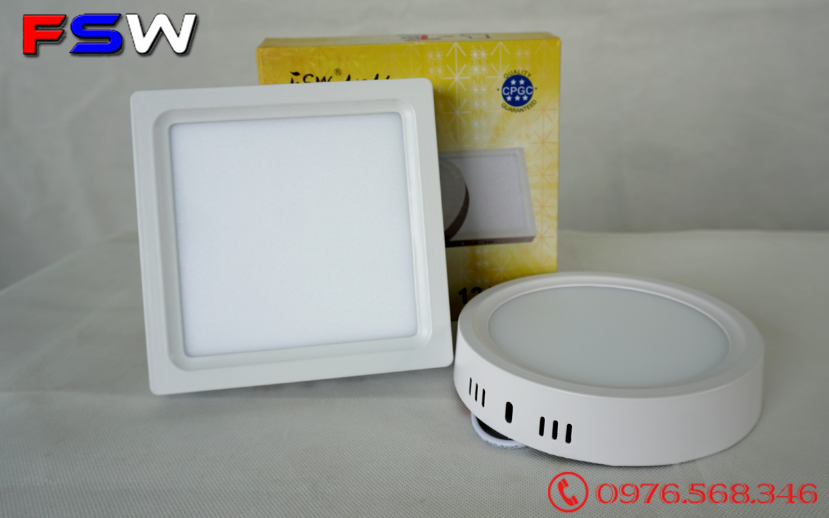 Đèn ốp trần FSW 12W hình vuông