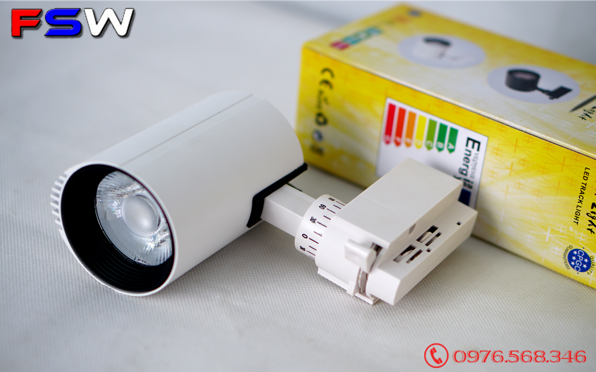 Đèn ray rọi FSW 10W chip COB| ánh sáng vàng