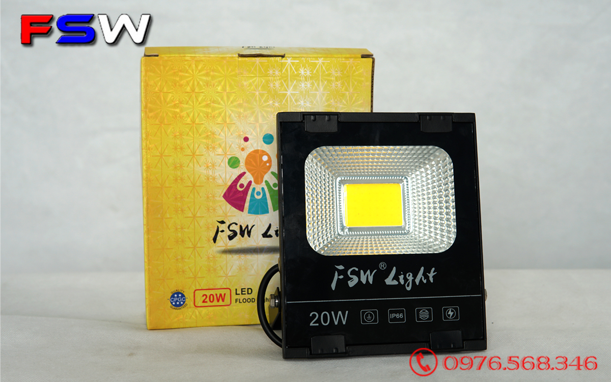 Đèn pha FSW 20W| đèn pha led ánh sáng vàng
