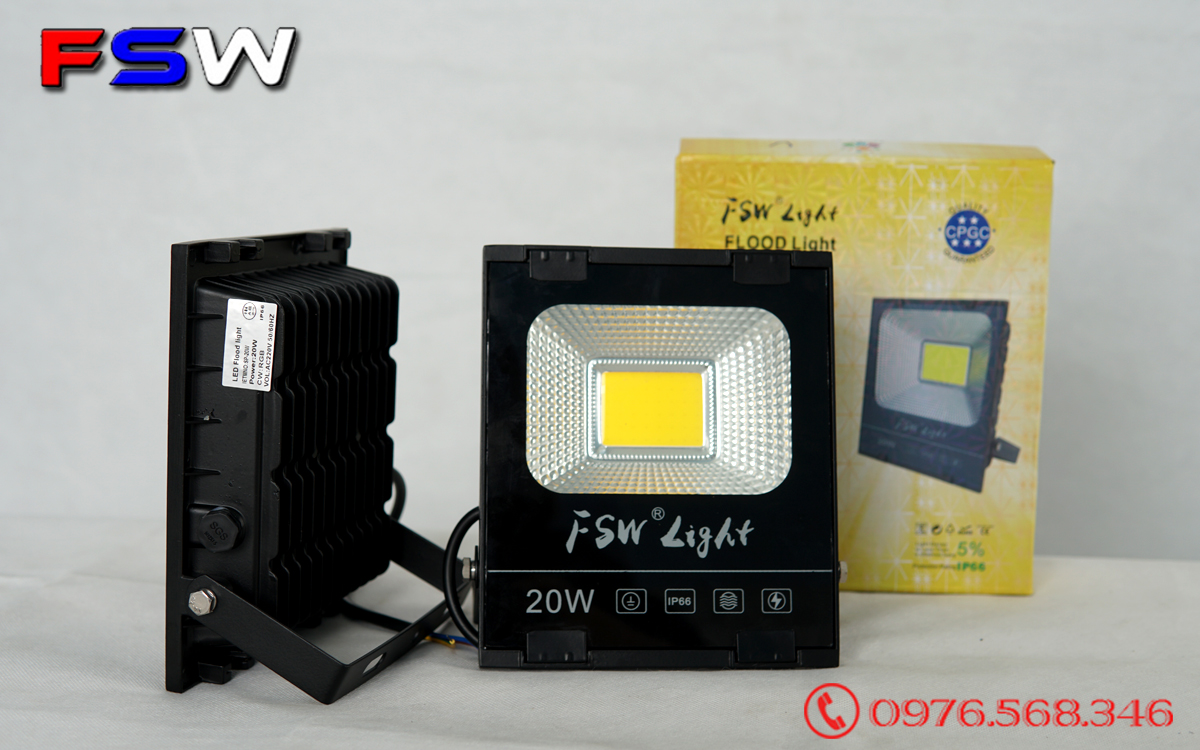 Đèn pha FSW 20W| đèn pha led ánh sáng vàng