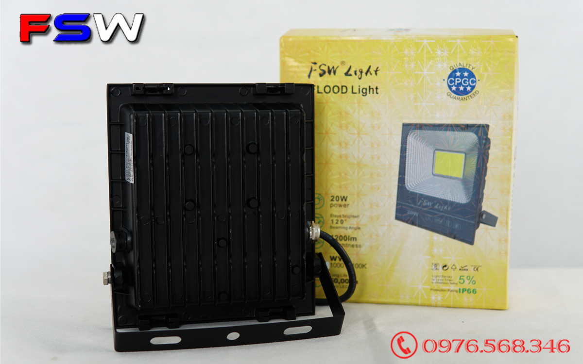 Đèn pha FSW 20W| đèn pha led ánh sáng vàng