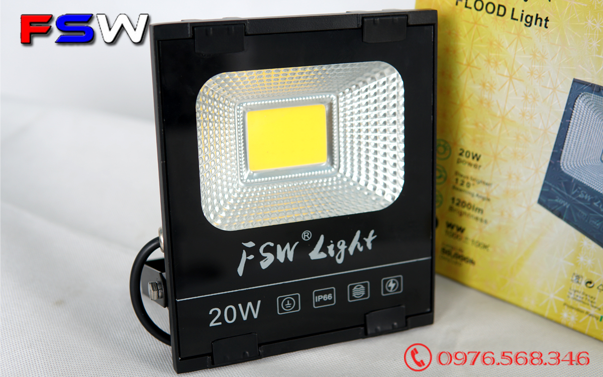 Đèn pha FSW 20W| đèn pha led ánh sáng vàng