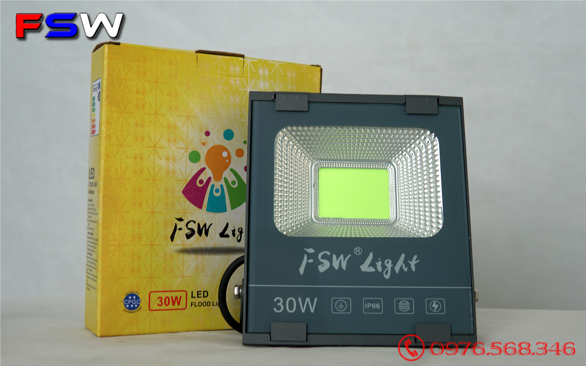 Đèn pha COB 30W| đèn pha led sáng màu xanh