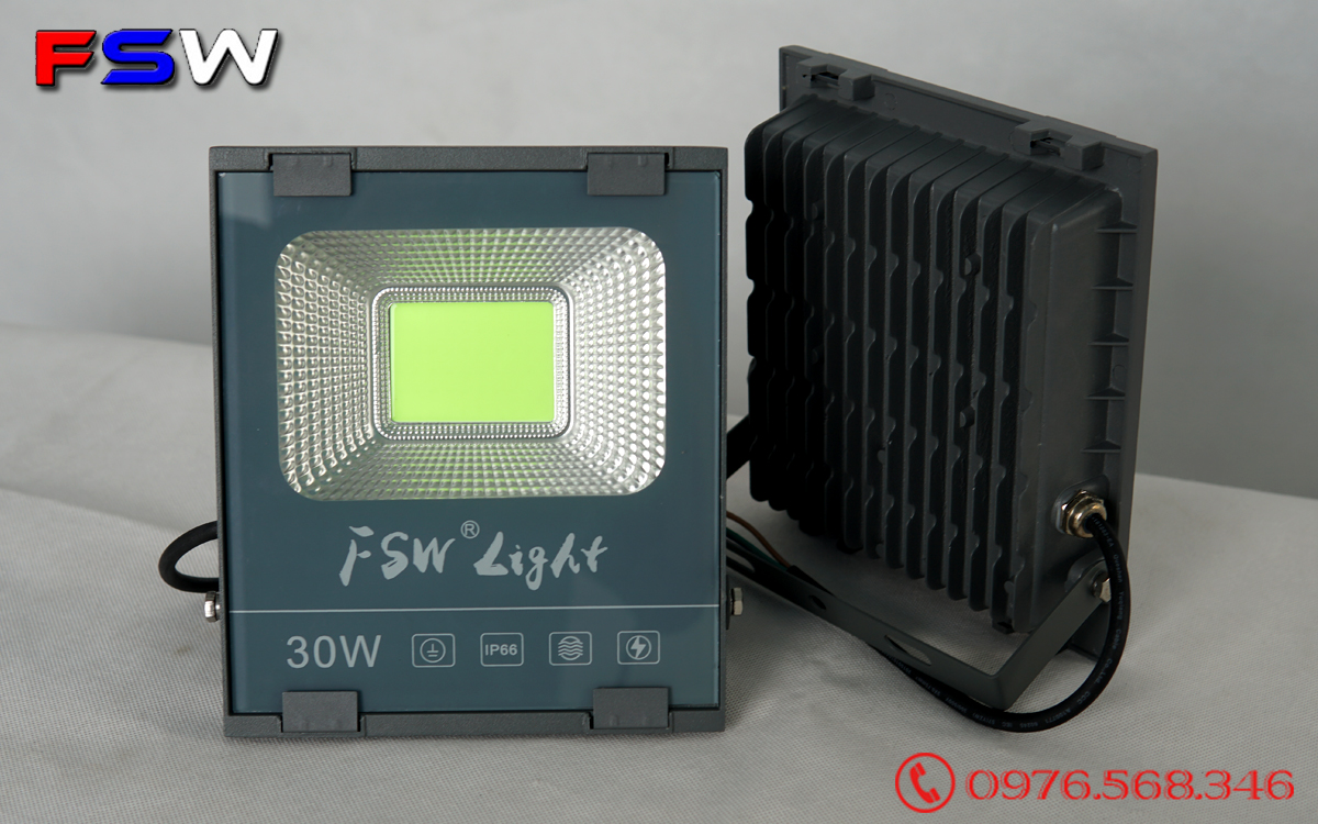 Đèn pha COB 30W| đèn pha led sáng màu xanh