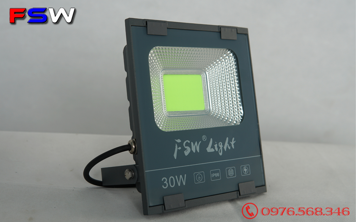 Đèn pha COB 30W| đèn pha led sáng màu xanh
