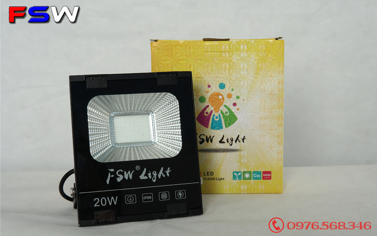 Đèn pha FSW 20W| đèn led ánh sáng xanh dương