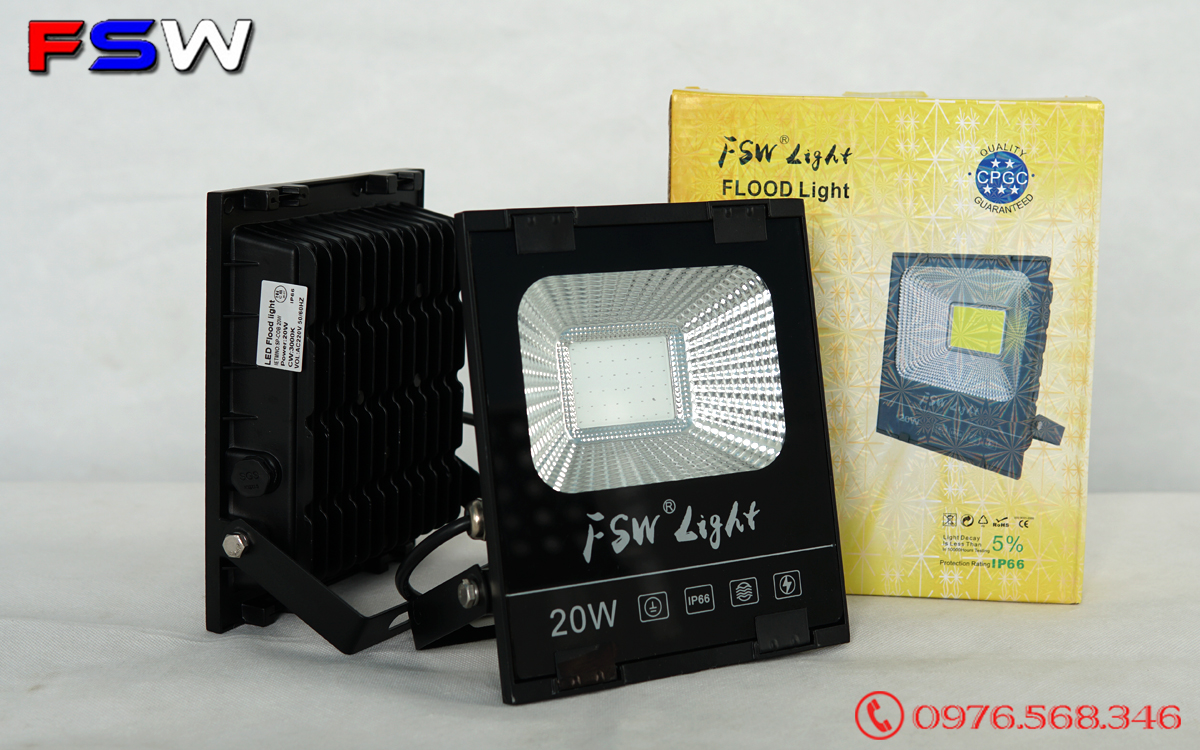 Đèn pha FSW 20W| đèn led ánh sáng xanh dương