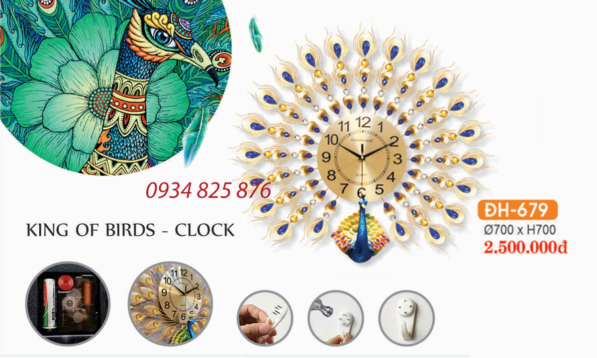 Đồng Hồ Decor Trang Trí Phòng Khách HF-679