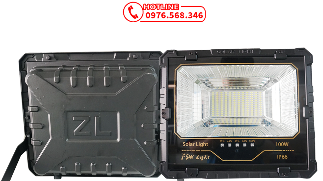 Đèn pha năng lượng mặt trời 100w giá rẻ FSW F1-100w