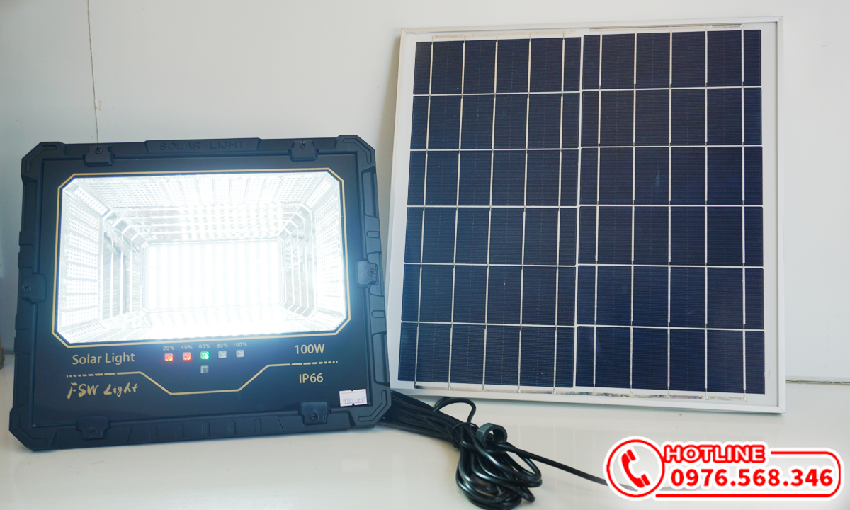 Đèn pha năng lượng mặt trời 100w giá rẻ FSW F1-100w