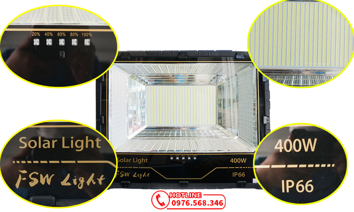 Đèn pha năng lượng mặt trời 400w giá rẻ FSW F1-400w