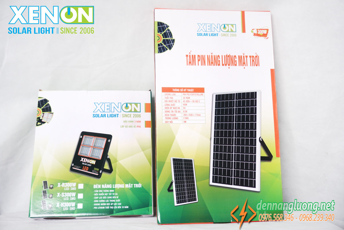 Đèn pha năng lượng mặt trời 300W chính hãng Xenon CX300W