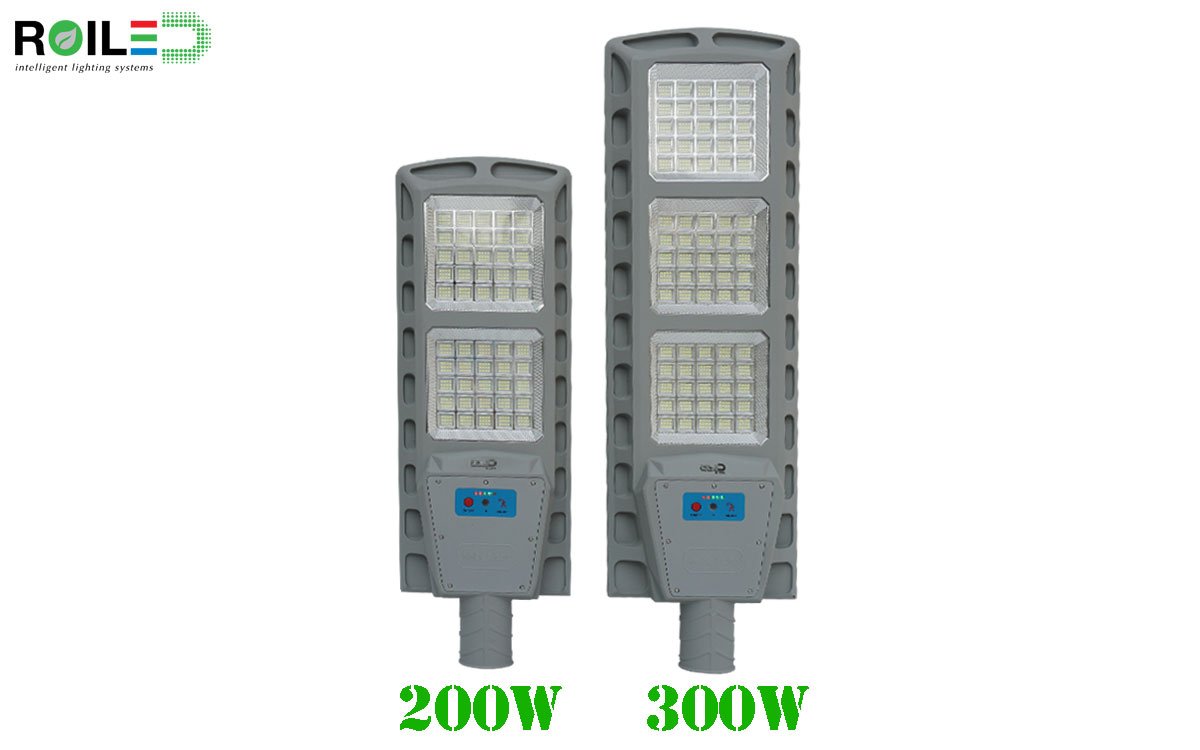 Đèn năng lượng mặt trời 200W, đèn đường tấm pin liền thể Roiled RL-200W