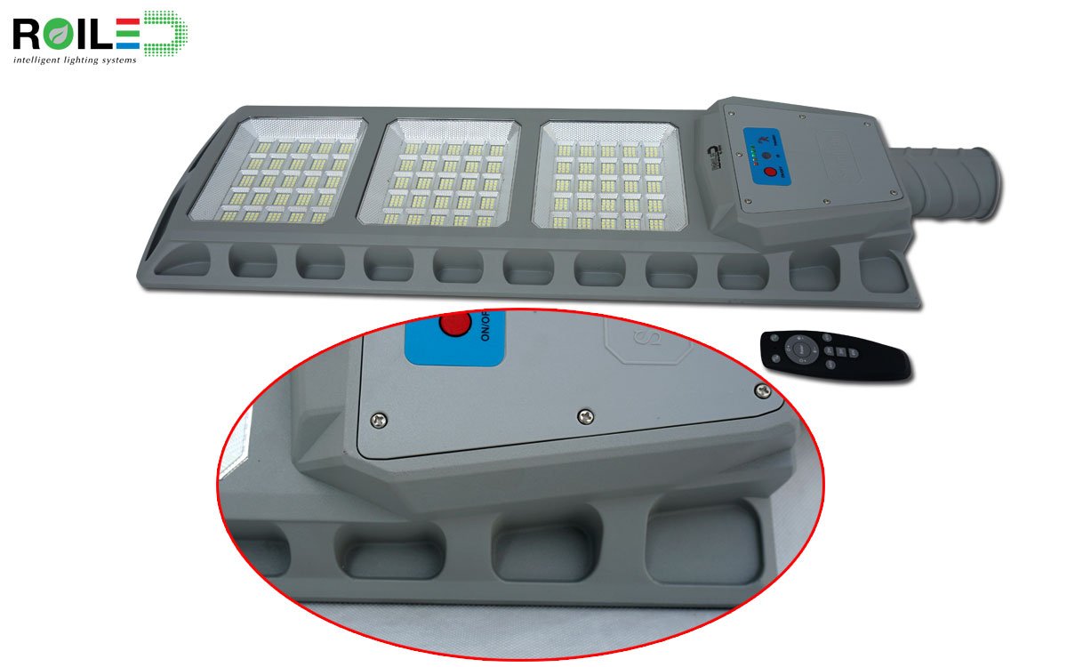 Đèn năng lượng mặt trời 300W, đèn đường tấm pin liền thể Roiled RL-300W