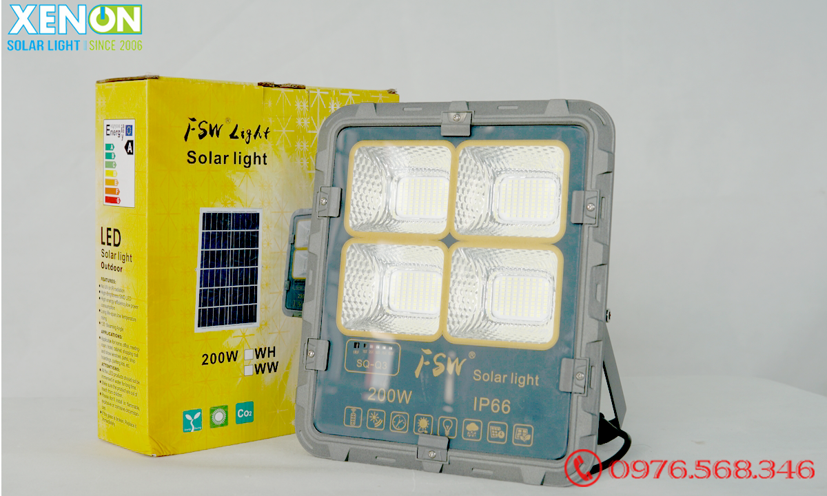 Đèn pha năng lượng mặt trời  FSW 200W giá tốt